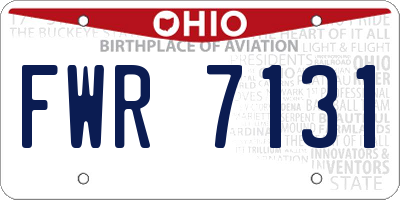 OH license plate FWR7131