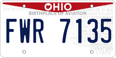 OH license plate FWR7135