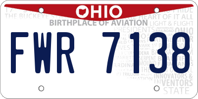 OH license plate FWR7138