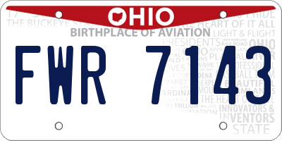OH license plate FWR7143