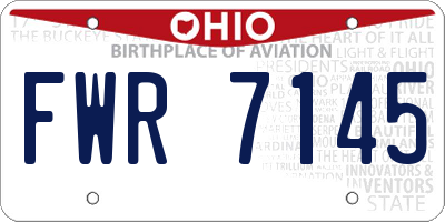 OH license plate FWR7145