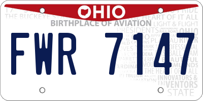 OH license plate FWR7147