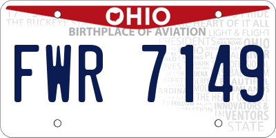 OH license plate FWR7149