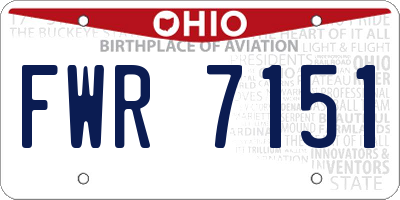 OH license plate FWR7151