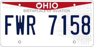 OH license plate FWR7158
