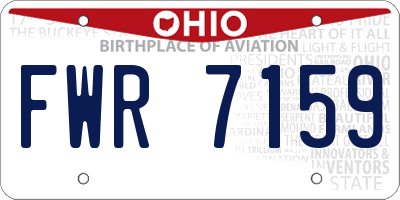 OH license plate FWR7159