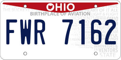 OH license plate FWR7162
