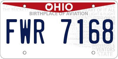 OH license plate FWR7168