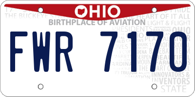 OH license plate FWR7170