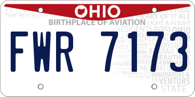 OH license plate FWR7173