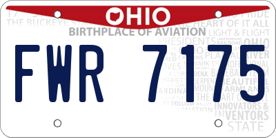 OH license plate FWR7175