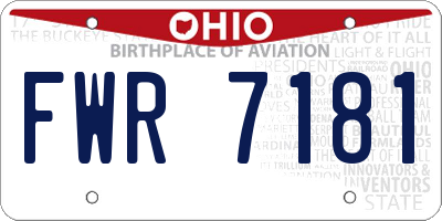 OH license plate FWR7181