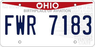 OH license plate FWR7183