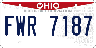 OH license plate FWR7187