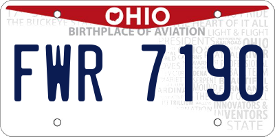 OH license plate FWR7190