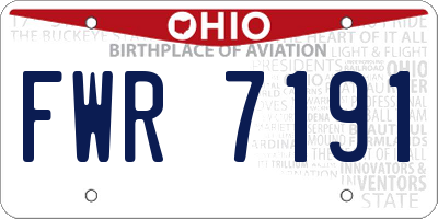 OH license plate FWR7191