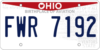 OH license plate FWR7192