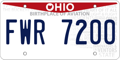 OH license plate FWR7200