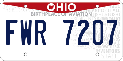 OH license plate FWR7207