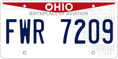 OH license plate FWR7209