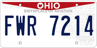 OH license plate FWR7214