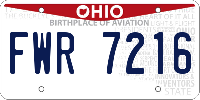 OH license plate FWR7216
