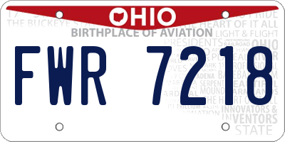 OH license plate FWR7218