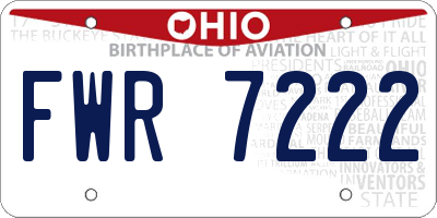 OH license plate FWR7222