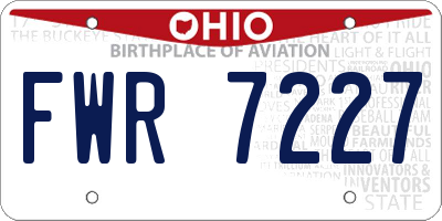 OH license plate FWR7227
