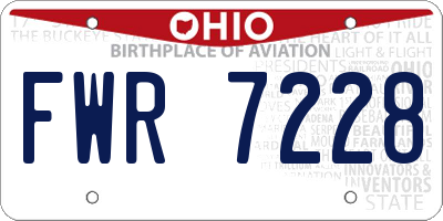 OH license plate FWR7228