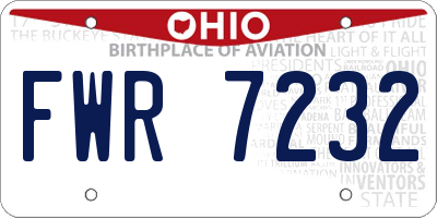 OH license plate FWR7232