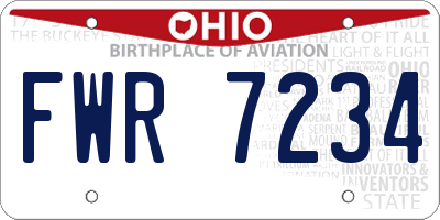 OH license plate FWR7234