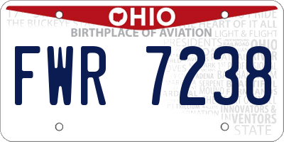 OH license plate FWR7238