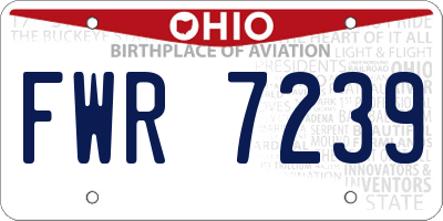 OH license plate FWR7239