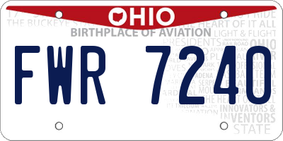 OH license plate FWR7240