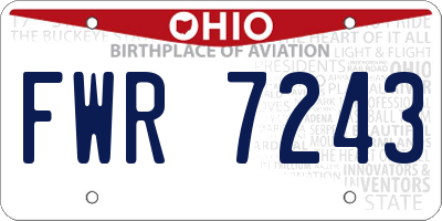 OH license plate FWR7243