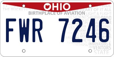 OH license plate FWR7246