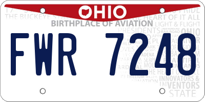 OH license plate FWR7248