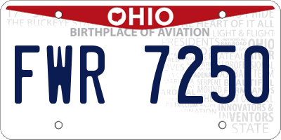 OH license plate FWR7250