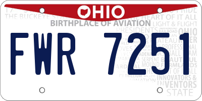 OH license plate FWR7251