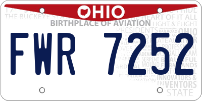 OH license plate FWR7252