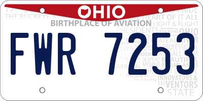 OH license plate FWR7253