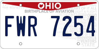 OH license plate FWR7254