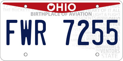 OH license plate FWR7255