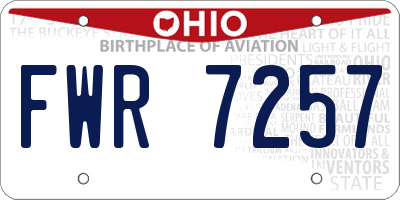 OH license plate FWR7257