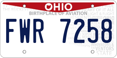 OH license plate FWR7258