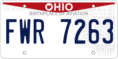 OH license plate FWR7263