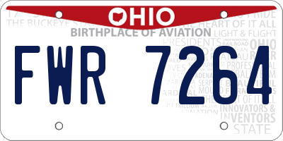 OH license plate FWR7264