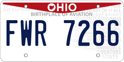 OH license plate FWR7266