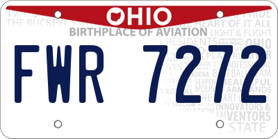 OH license plate FWR7272